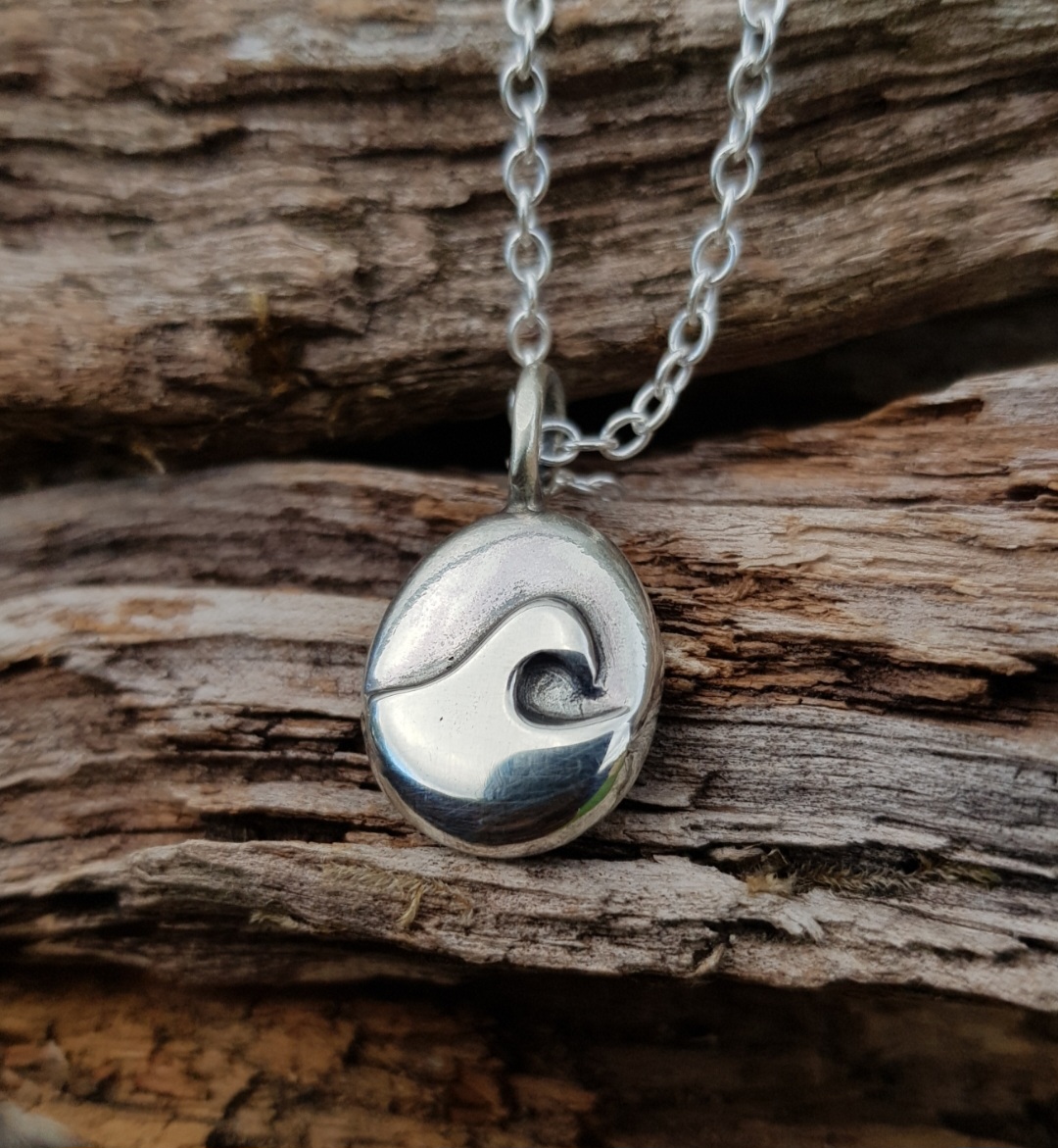 Ocean Wave Pebble Necklace - Image 4