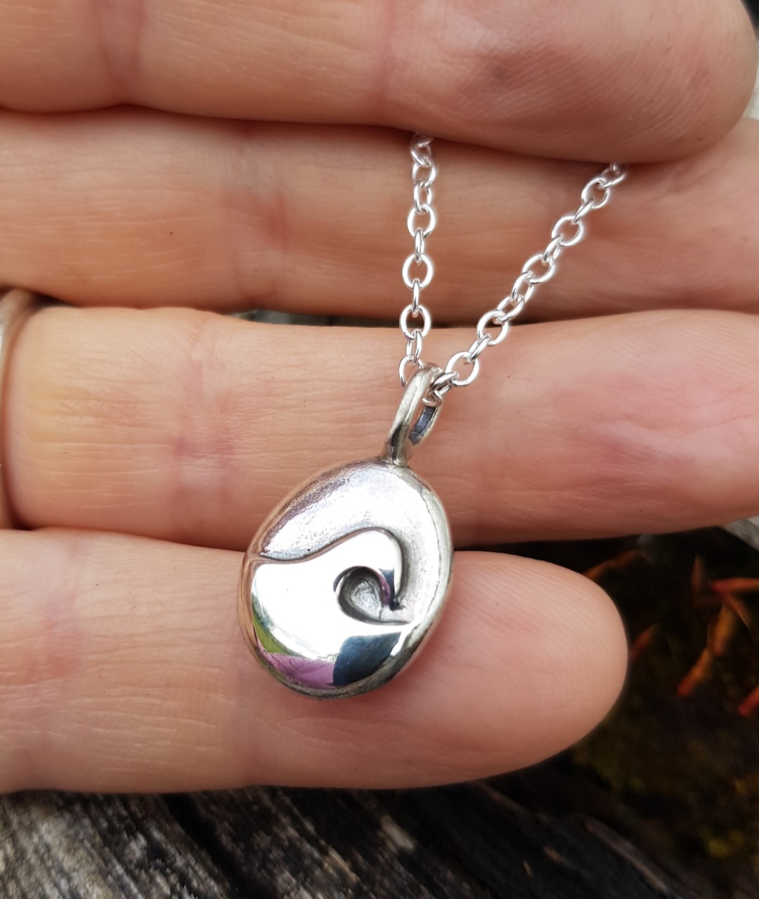 Ocean Wave Pebble Necklace - Image 3