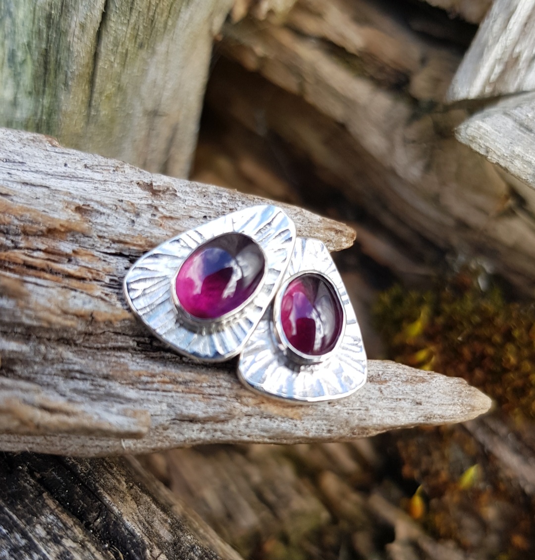 Rhodolite Garnet Stud Earrings - Image 5
