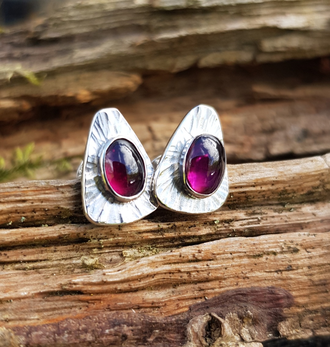 Rhodolite Garnet Stud Earrings - Image 3