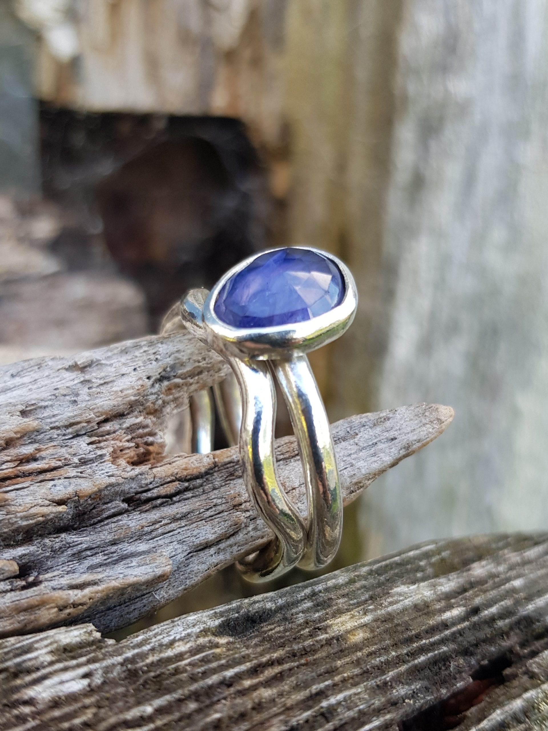 Iolite Squiggle Ring Duo - size Q - Image 6