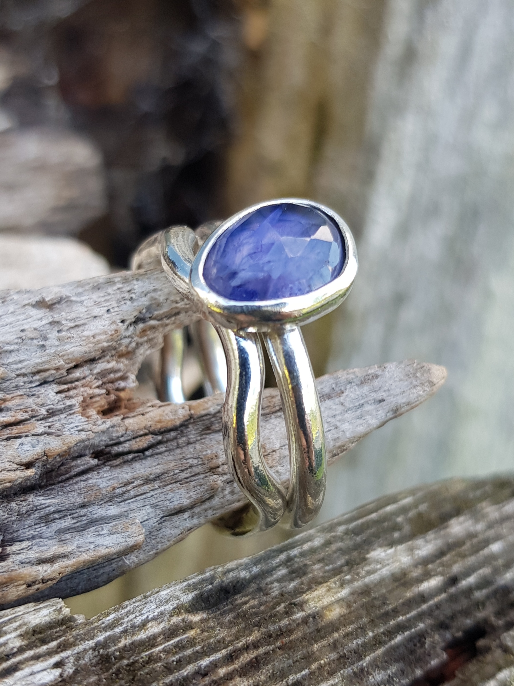 Iolite Squiggle Ring Duo - size Q - Image 2