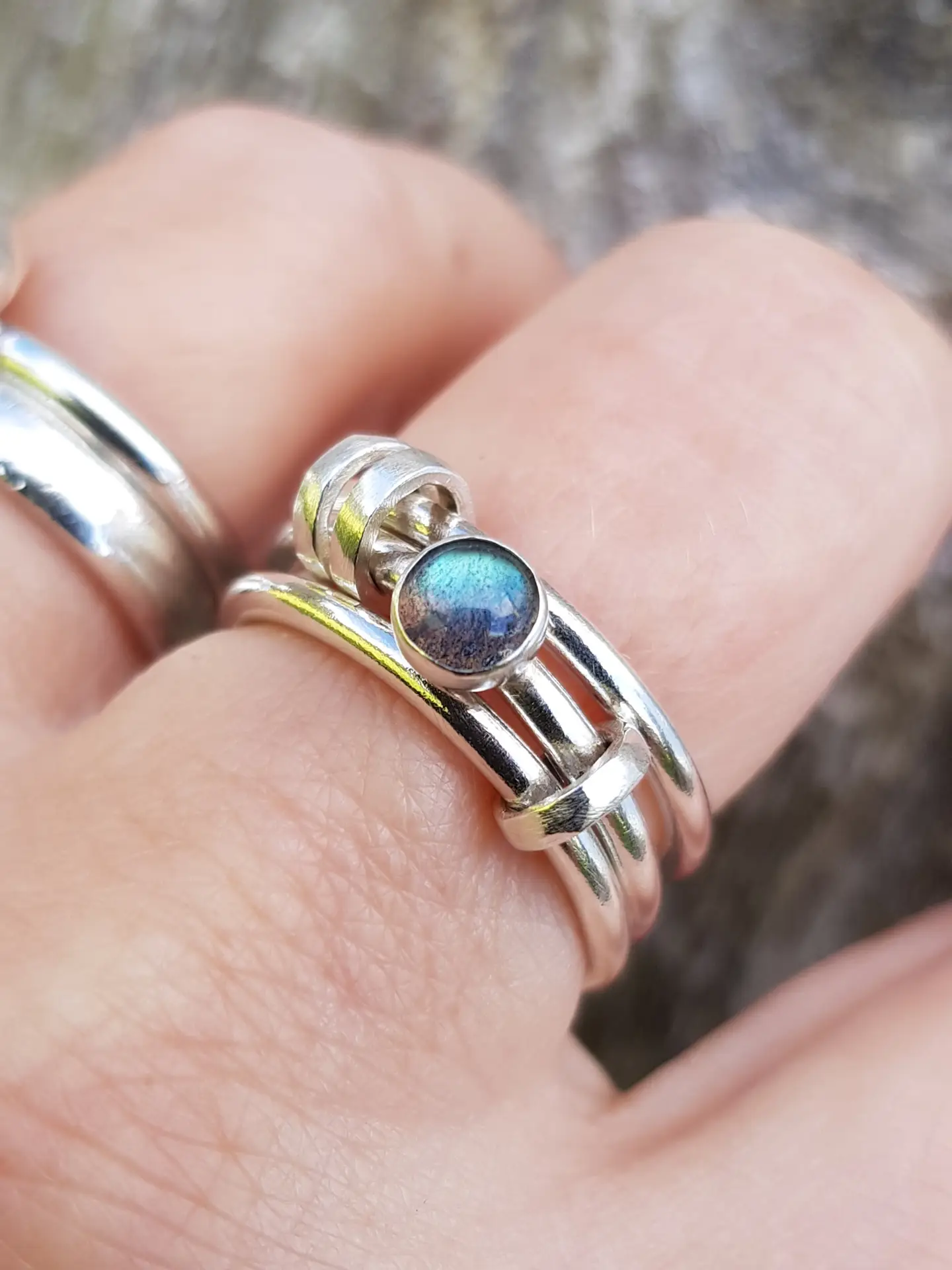 Link Ring with Labradorite - Image 2