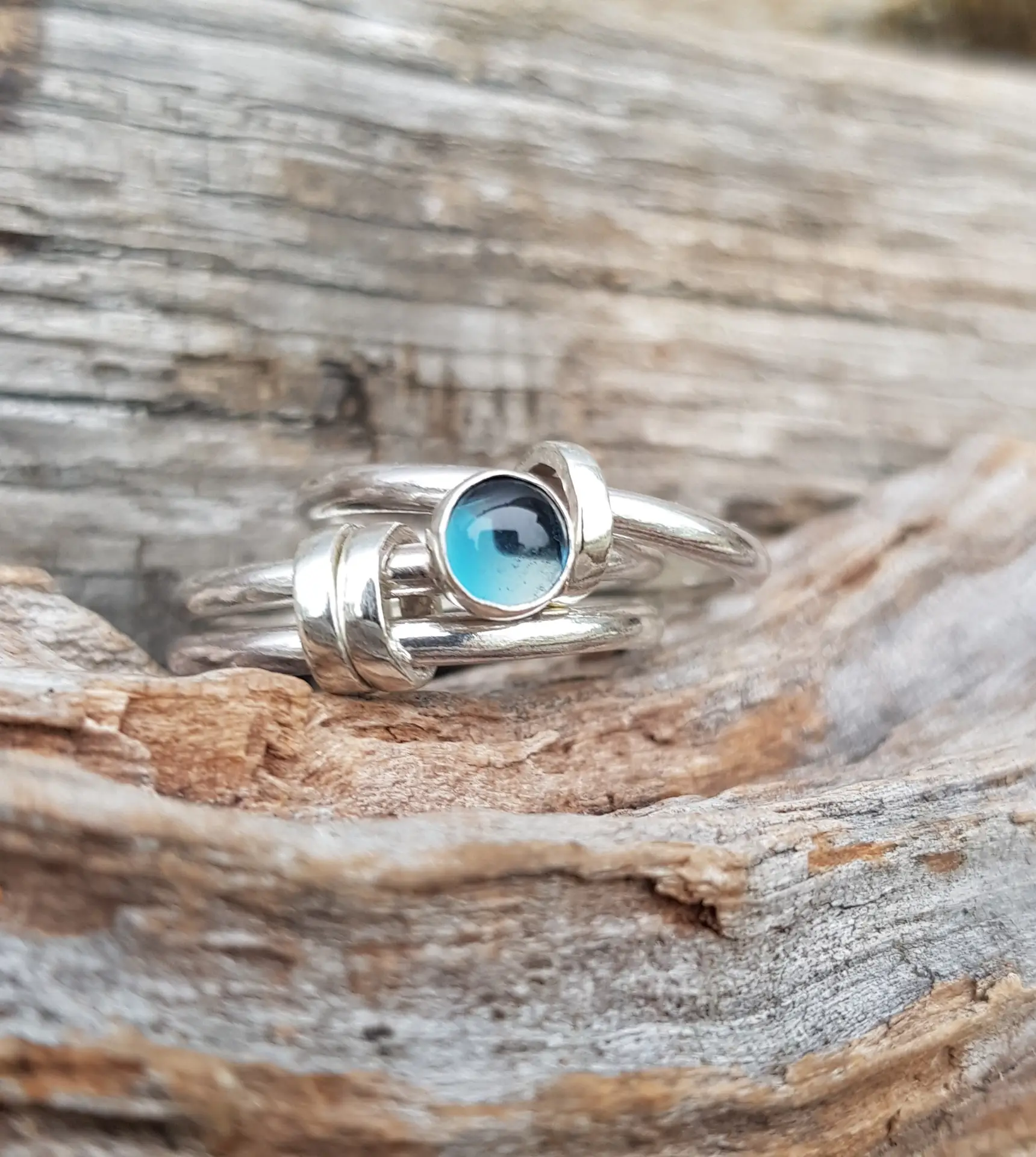Link Ring with London Topaz - Image 5