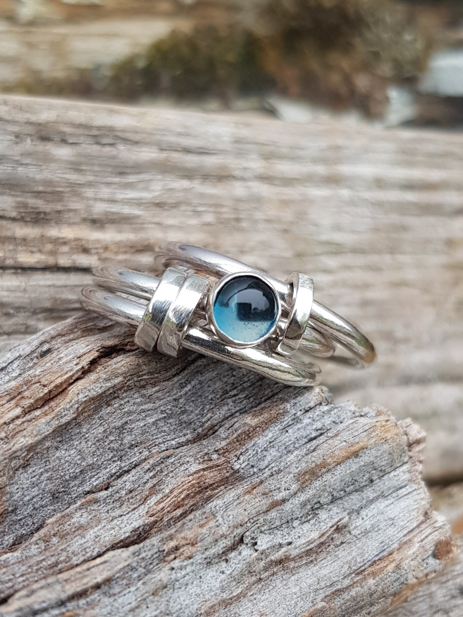 Link Ring with London Topaz - Image 3