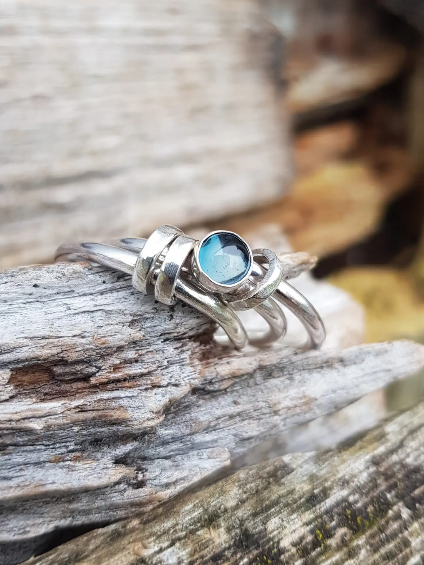 Link Ring with London Topaz - Image 4