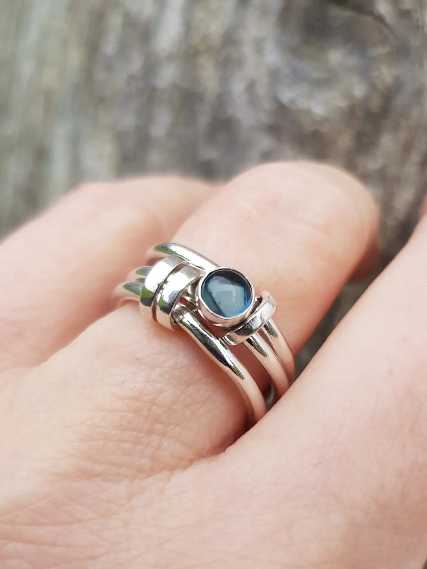Link Ring with London Topaz - Image 2