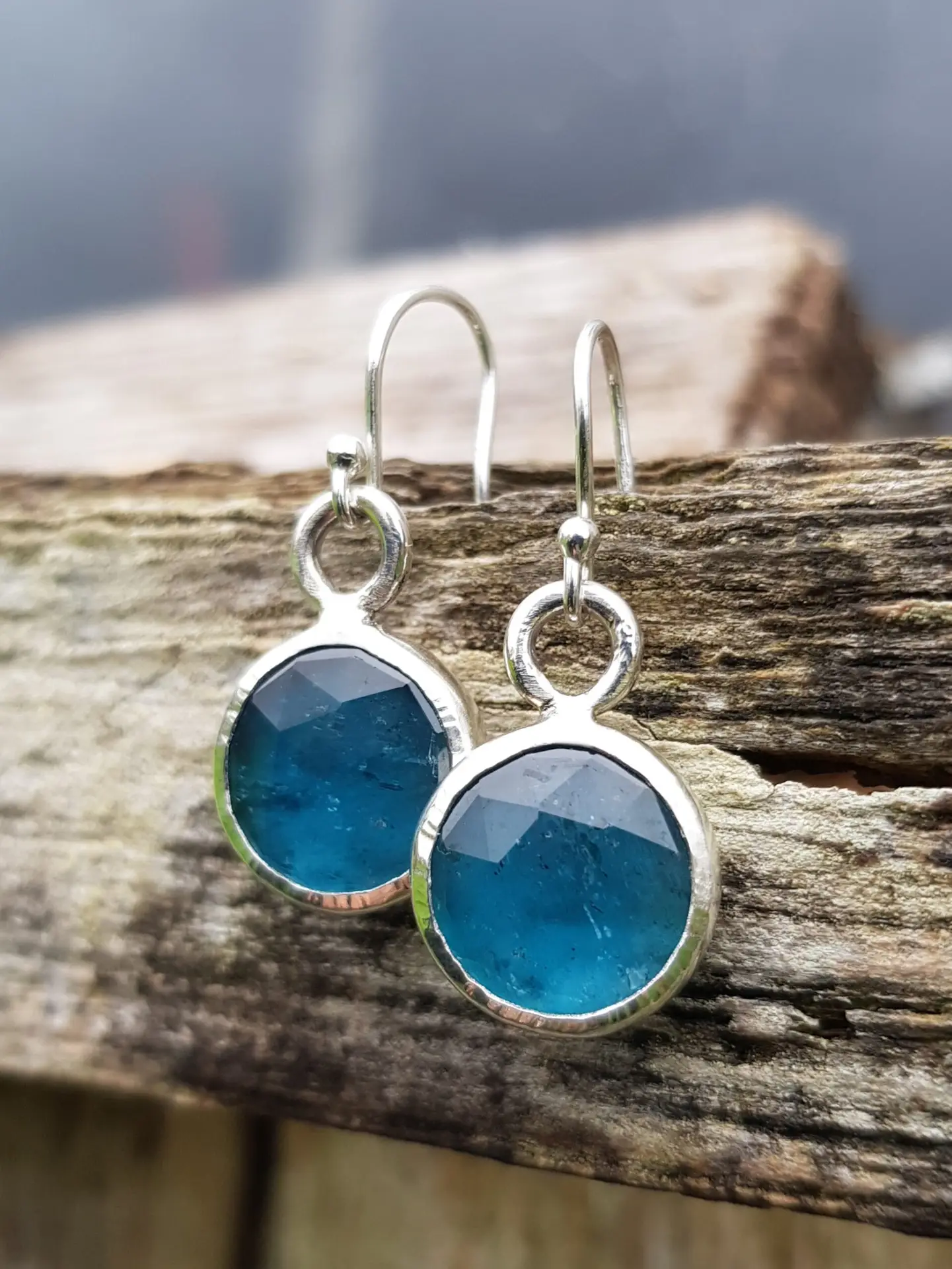 Teal Kyanite Drop Earrings - Image 3